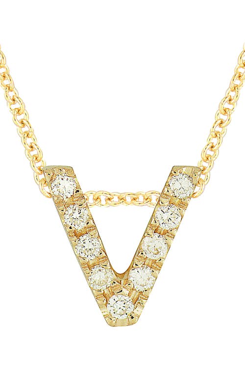 Bony Levy 18k Gold Pavé Diamond Initial Pendant Necklace In 18k Yellow Gold - V