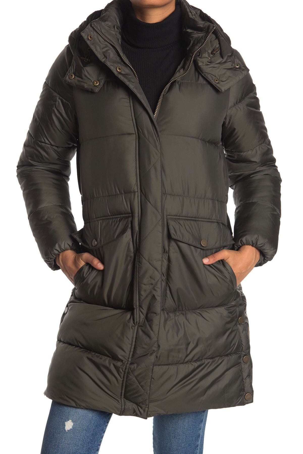 lucky brand missy long hooded quilted jacket Hi Tech Services