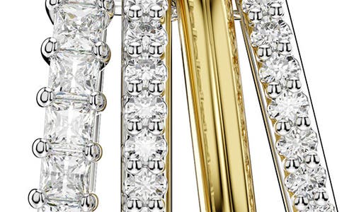 Swarovski Womens White Hyperbola Yellow Gold-tone And Rhodium-plated Zirconia Pendant Necklace In Silver