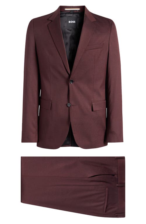 Shop Hugo Boss Boss Houston Solid Wool Suit In Open Red