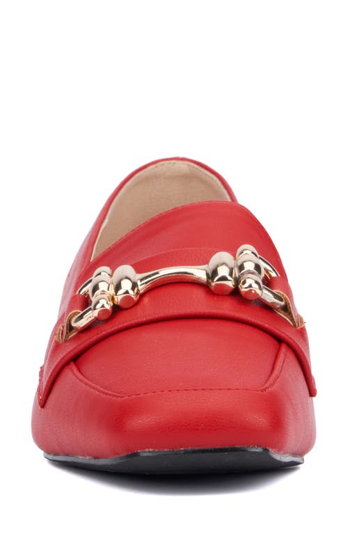 New York And Company Damara Horsebit Loafer In Red