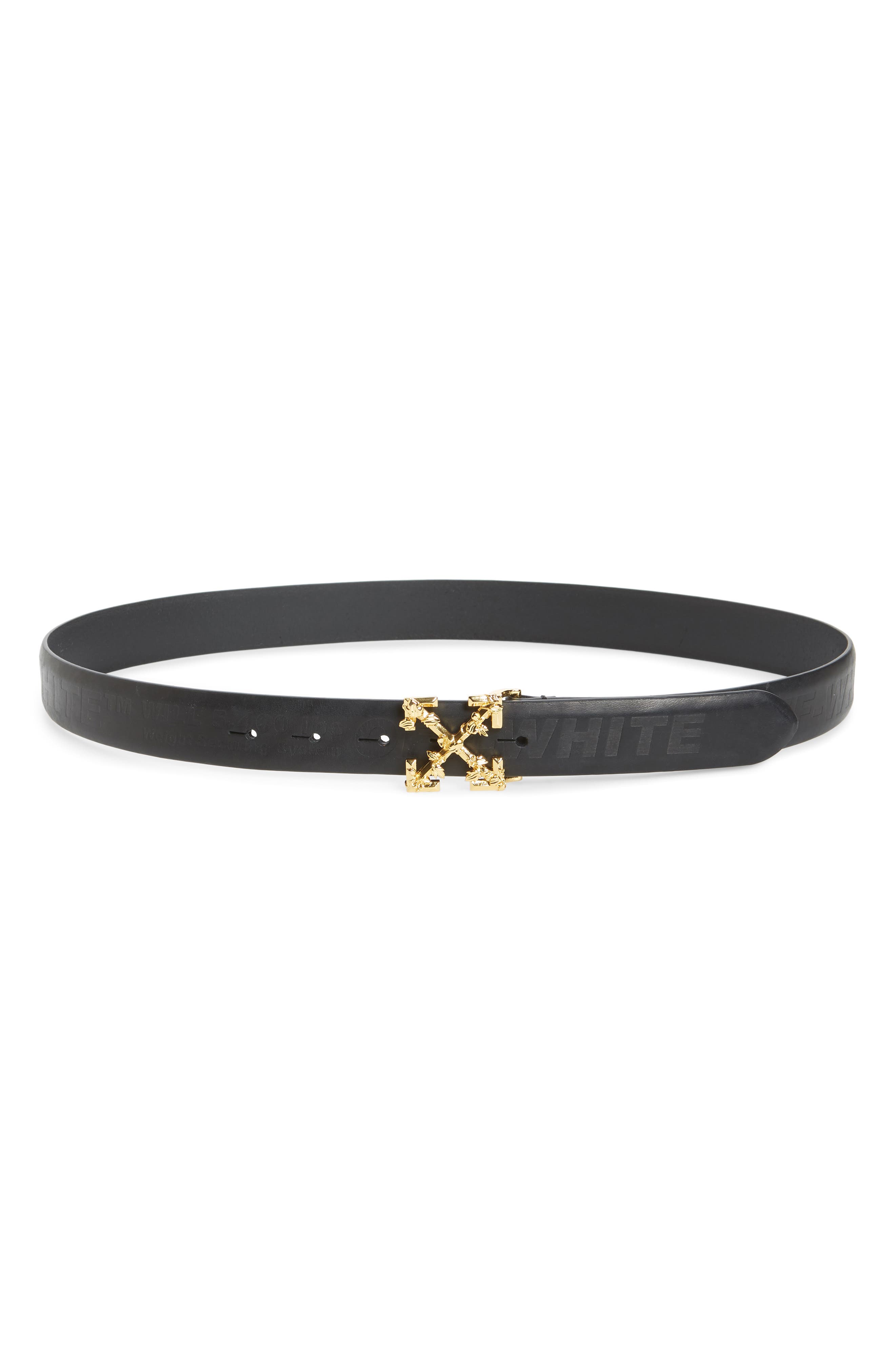 off white leather belt