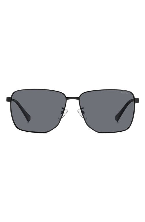 Polaroid 62mm Polarized Oversize Square Sunglasses In Black/gray Polar