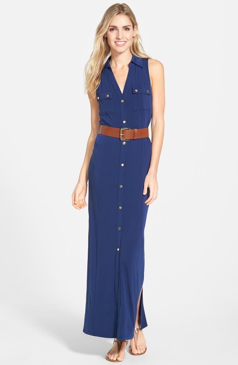 MICHAEL Michael Kors Belted Maxi Shirtdress | Nordstrom