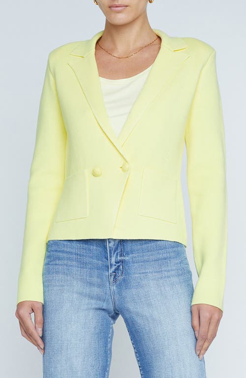 Sofia Cotton Blend Cardigan Blazer in Yellow Sorbet