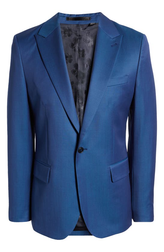 Ted Baker Camdejs Single-breasted Slim-fit Wool Suit Jacket In Lt-blue ...