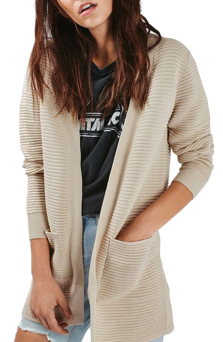 Topshop Ottoman Ribbed Open Cardigan | Nordstrom