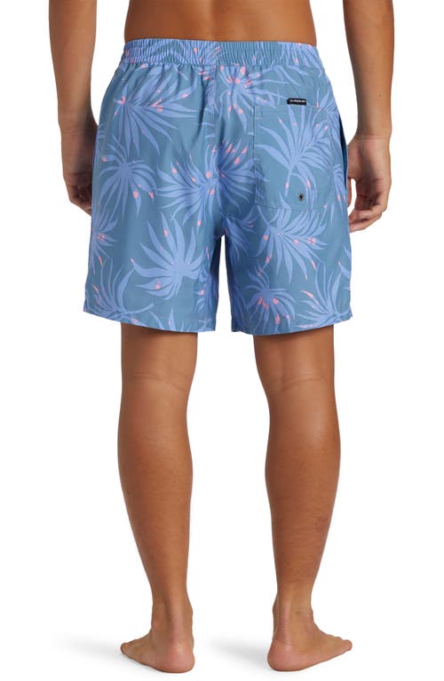 Shop Quiksilver Everyday Mix Volley Swim Trunks In Blue Shadow