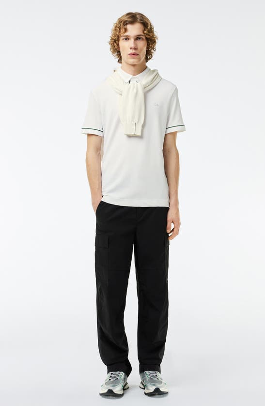 Shop Lacoste Regular Fit Tipped Piqué Polo In 001 Blanc