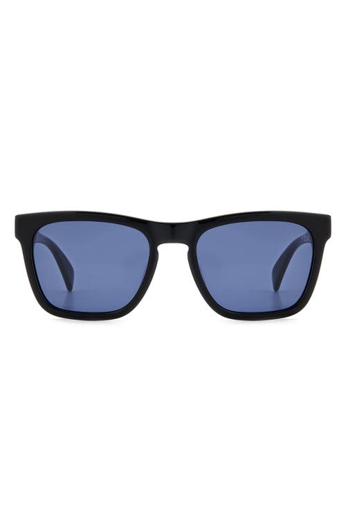 rag & bone 54mm Rectangular Sunglasses in Black/Blue at Nordstrom