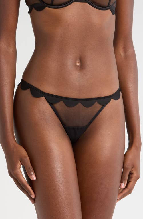 Shop Bluebella Jasmine Scallop Mesh Briefs In Black