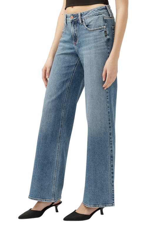 Silver Jeans Co. Suki Curvy Mid Rise Wide Leg Jeans In Indigo