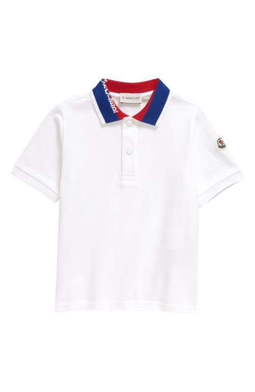 Moncler Kids' Cotton Piqué Polo in White at Nordstrom, Size 14Y