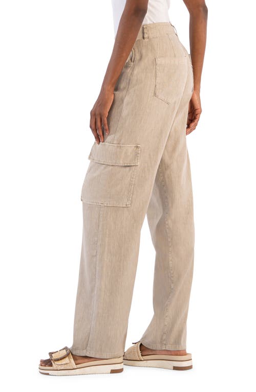 Shop Kut From The Kloth Akia High Waist Wide Leg Cargo Pants In Wheat