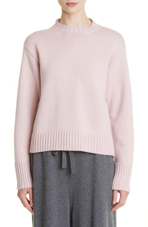 Jil Sander Mock Neck Cashmere & Cotton Blend Sweater in 680 - Light Pastel Pink