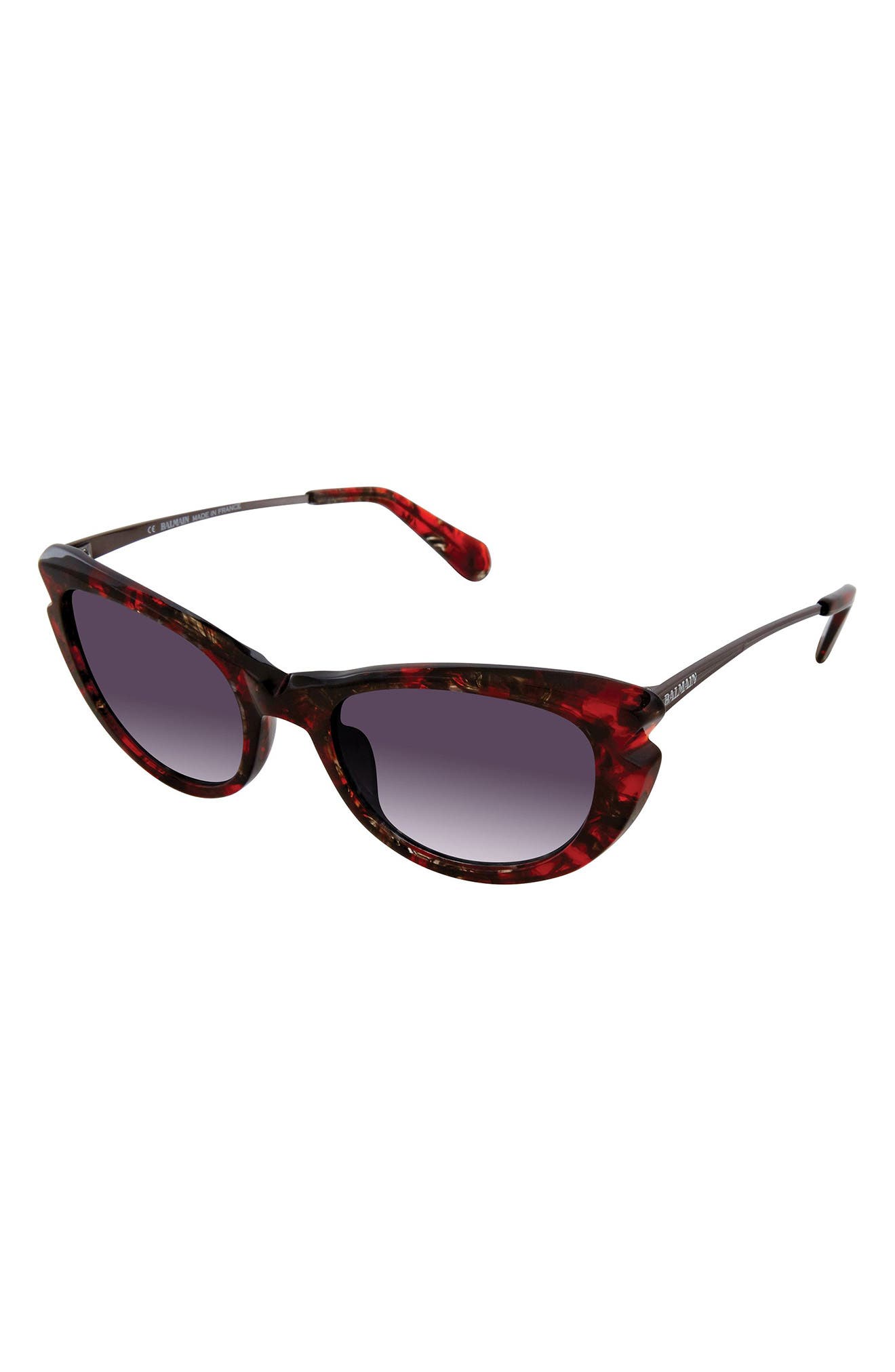 Balmain 53mm Round Polarized Sunglasses In Red Tortoise