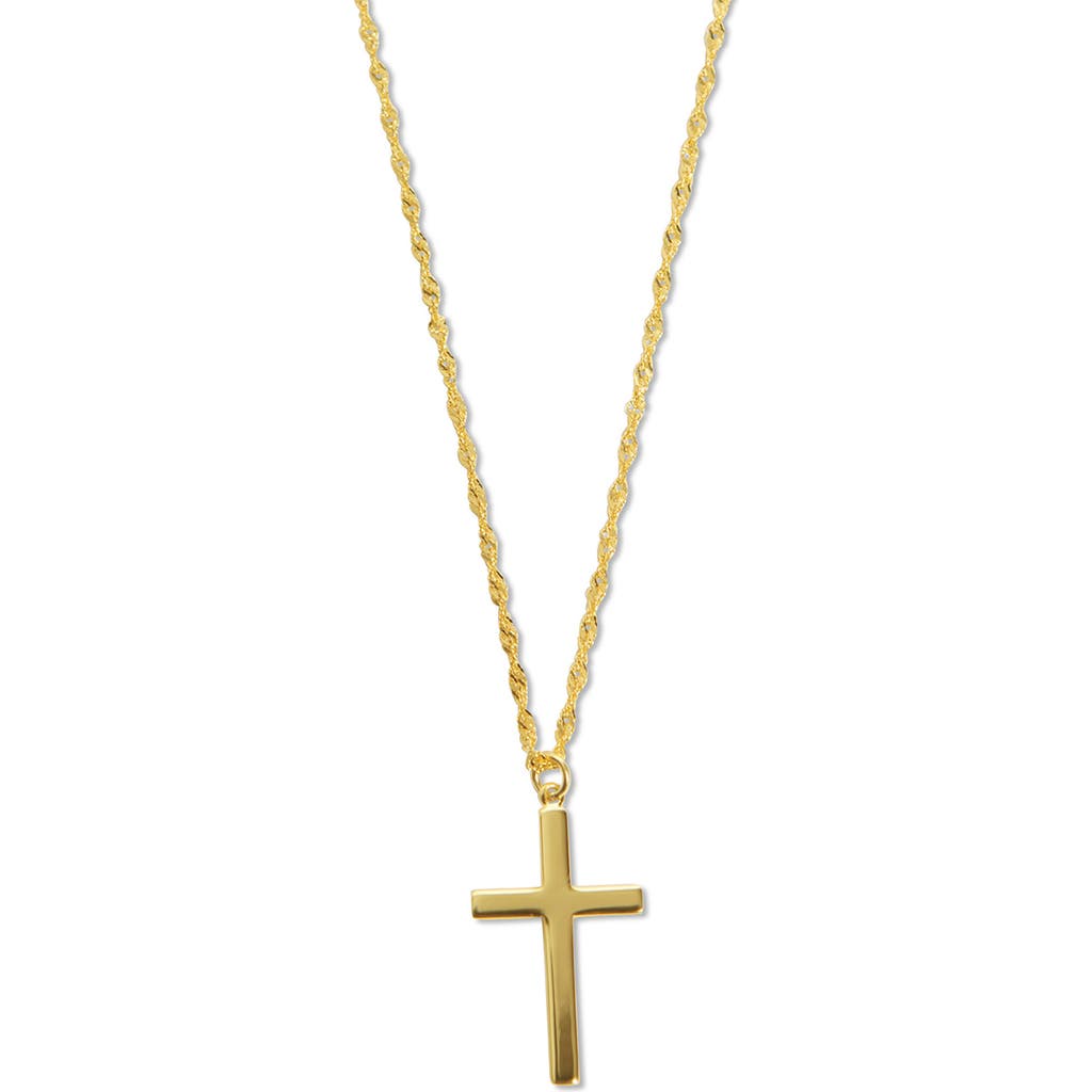 Argento Vivo Sterling Silver Cross Pendant Twist Chain Necklace In Gold