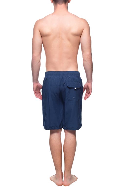 Rokka&rolla Quick-dry Stretch Swim Trunks With Adjustable Waistband In Navy