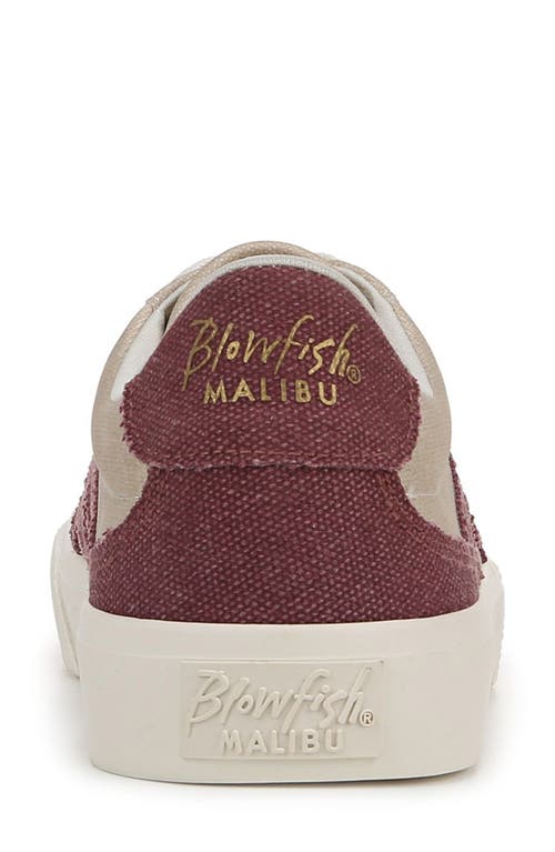Blowfish Footwear Vice Low Top Sneaker In Beige Faux Leather/red Canvas