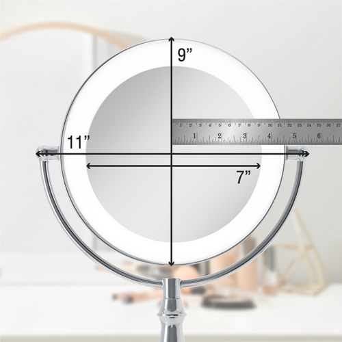 Zadro Lighted Makeup Mirror With 5x/1x Magnification & Touch Base Controls In Chrome