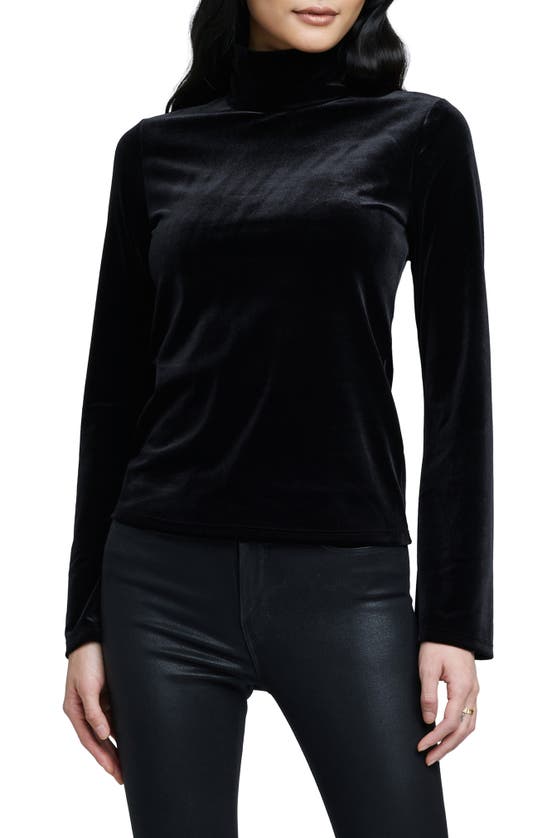 L Agence Aja Tortoiseshell Print Jersey Turtleneck Top In Black