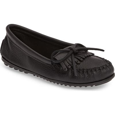 Minnetonka Kilty Moccasin, Black