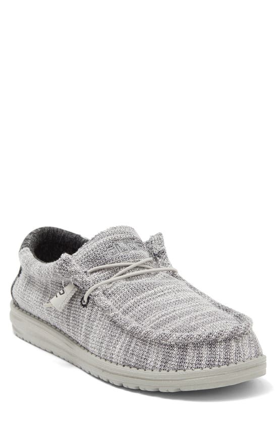 Hey Dude Wally Stretch Boat Shoe In Platinum Mix