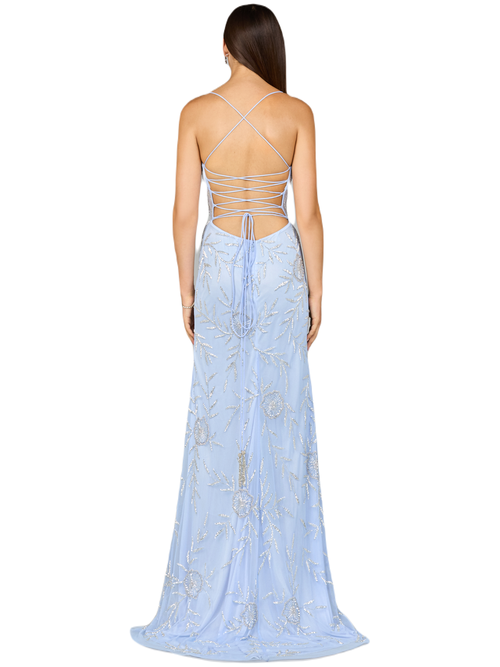 Lara New York Corset Dress With Straps In Periwinkle/silver