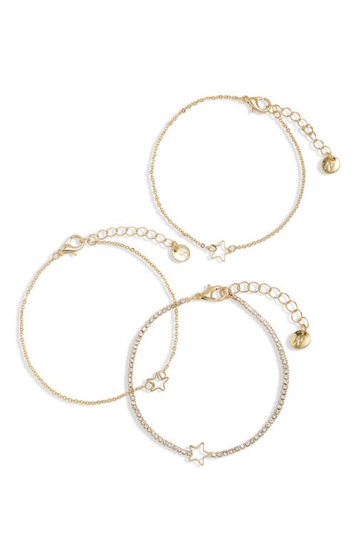 Shop Bp. Star Charm Set Of 3 Bracelets In Gold