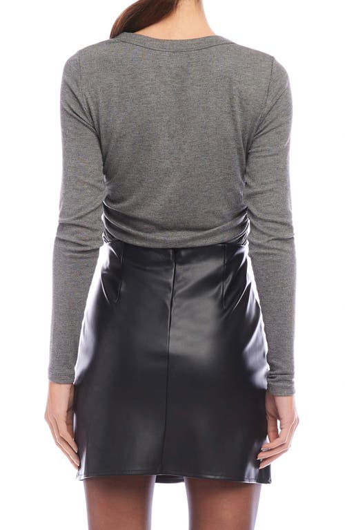 Fifteen Twenty Side-shirred Top In Charcoal In Charcoal