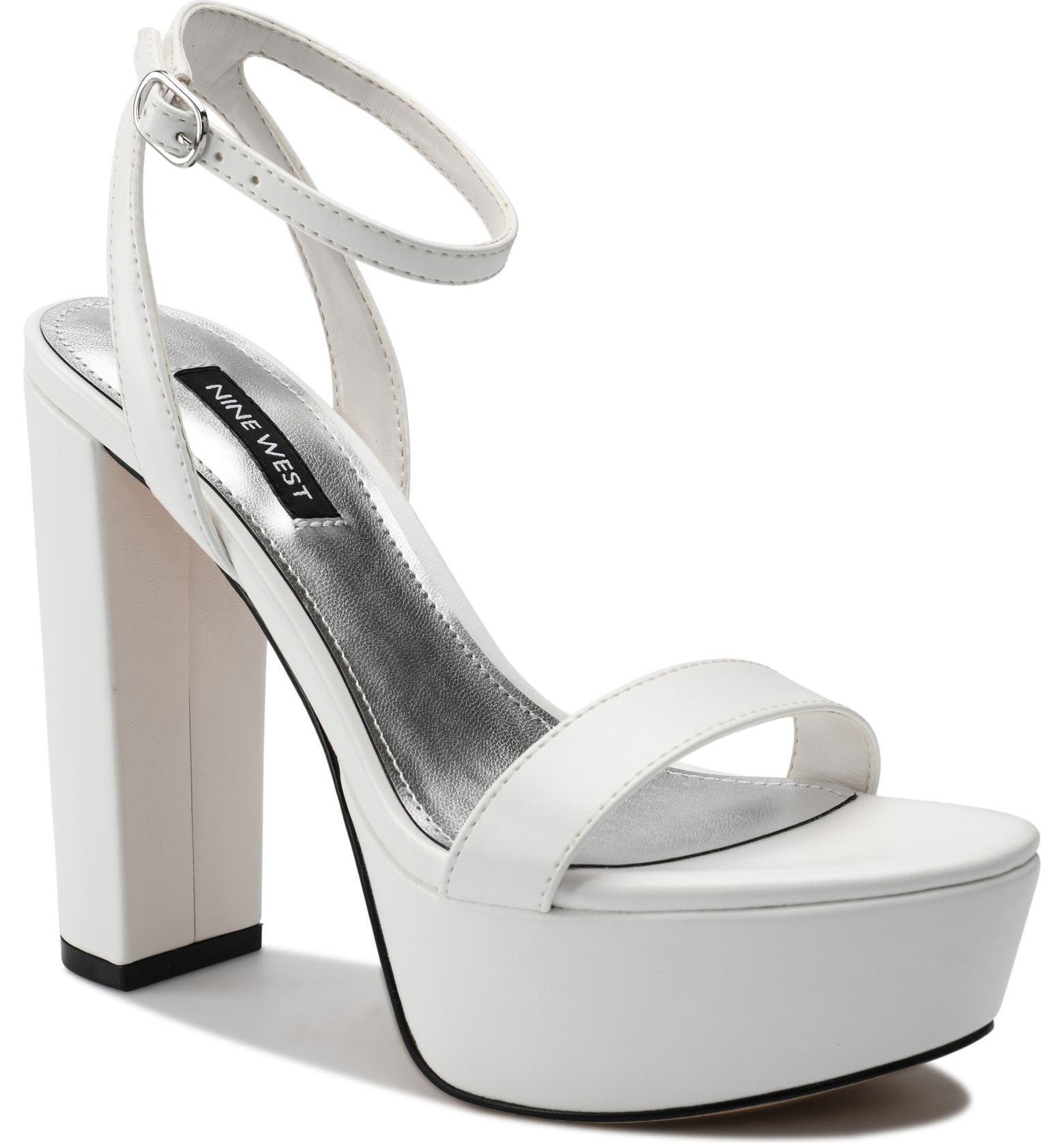 White platform heels