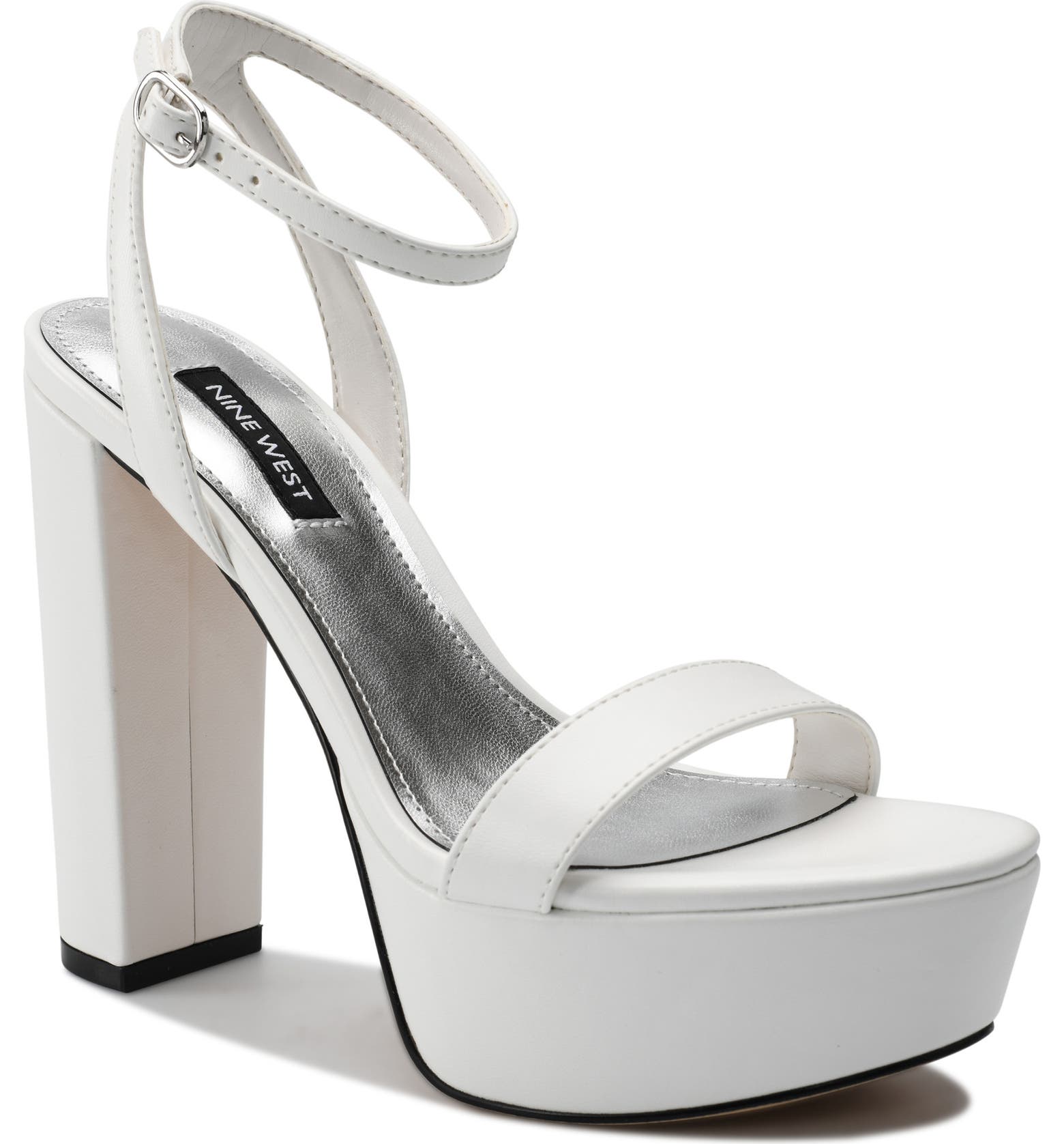 White platform heels