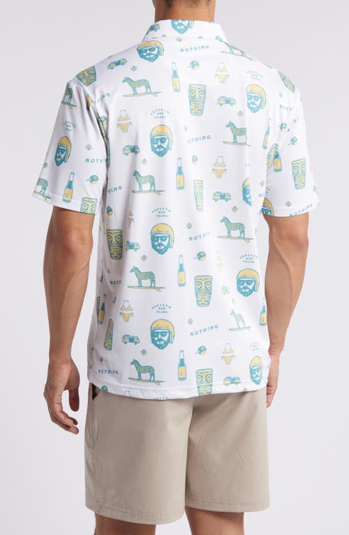 Swannies Jerry Icon Print Golf Polo In White