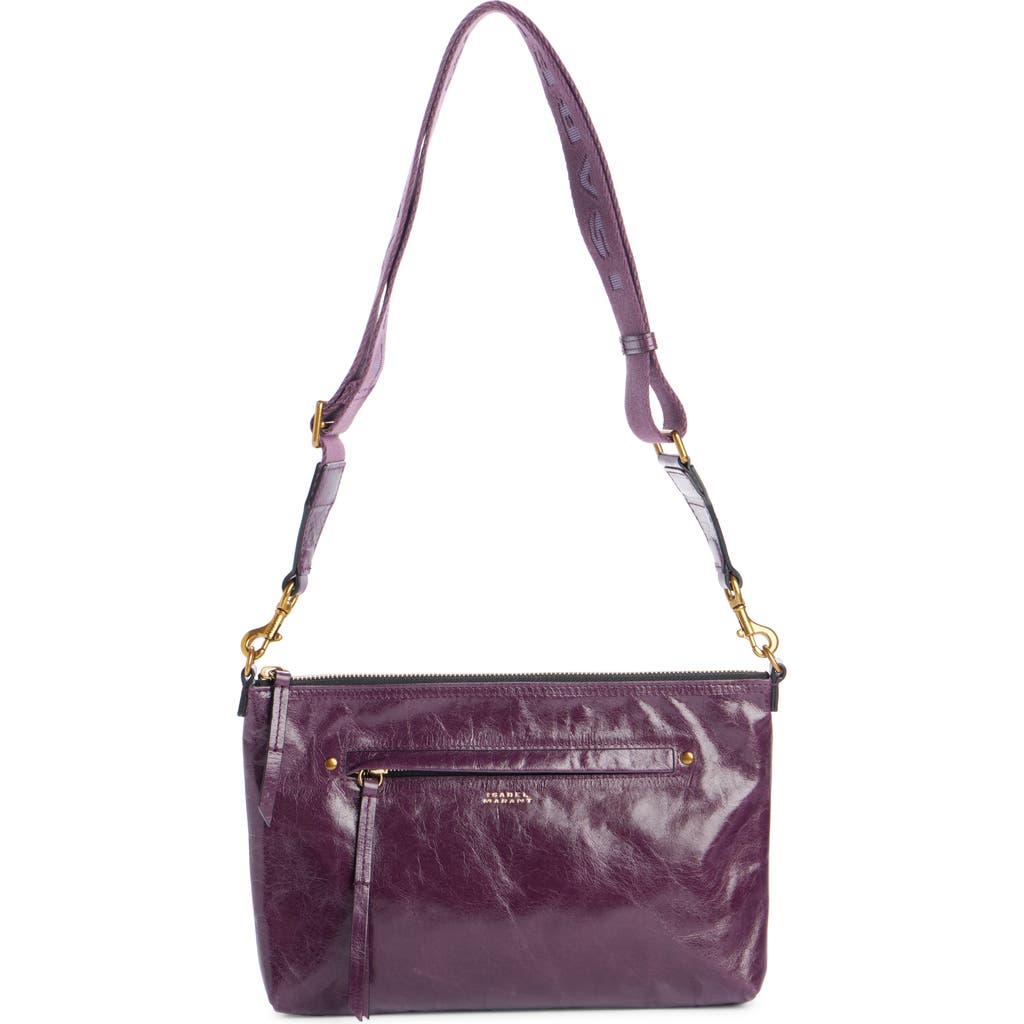 Isabel Marant Nessah Leather Crossbody Bag In Purple
