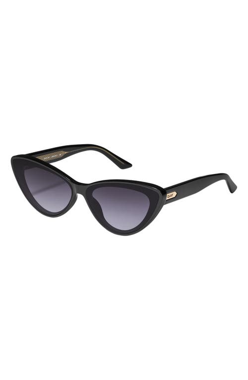 Quay Australia Tempted 46mm Cat Eye Sunglasses In Black/smoke