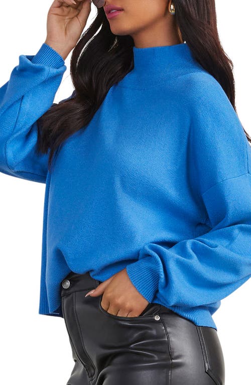 Vici Collection Parkin Mock Neck Sweater In Blue