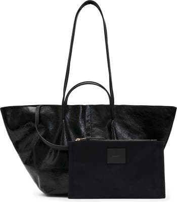 Celine Horizontal Cabas Women's Leather Tote Bag Black,Bordeaux