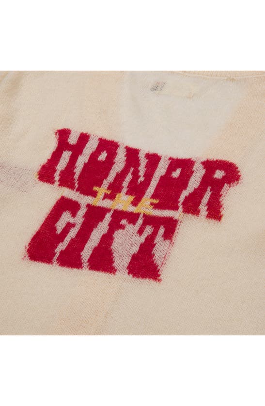 Shop Honor The Gift Semisheer Logo Cardigan In Bone