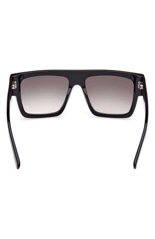 Mcm 54mm Rectangular Sunglasses In Shiny Black/gradient Smoke