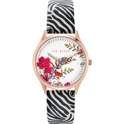 Ted Baker London Belgravia Leather Strap Watch,