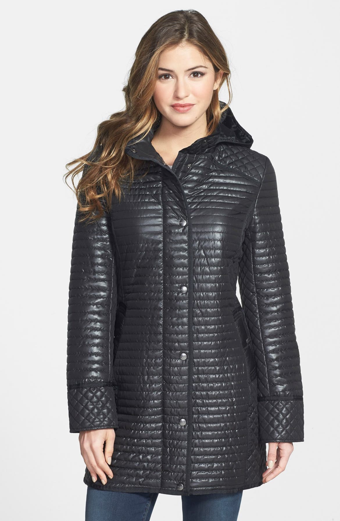 DKNY 'Quinn' Hooded Quilted Coat (Regular & Petite) | Nordstrom