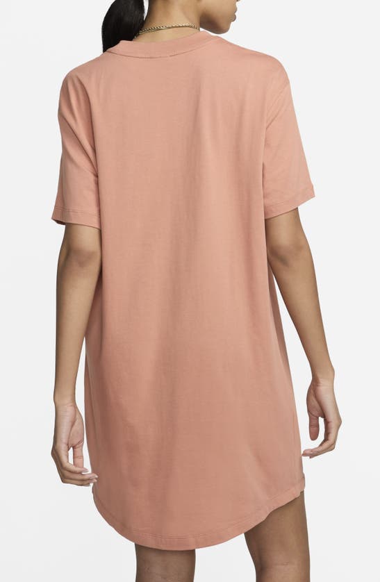 Shop Nike Sportswear Essential T-shirt Dress In Terra Blush/sail
