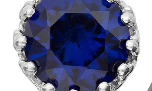 Fzn Sterling Silver Crown Stone Stud Earrings In Sapphire-white