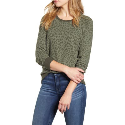Lucky Brand Cheetah Print Sweatshirt, Green
