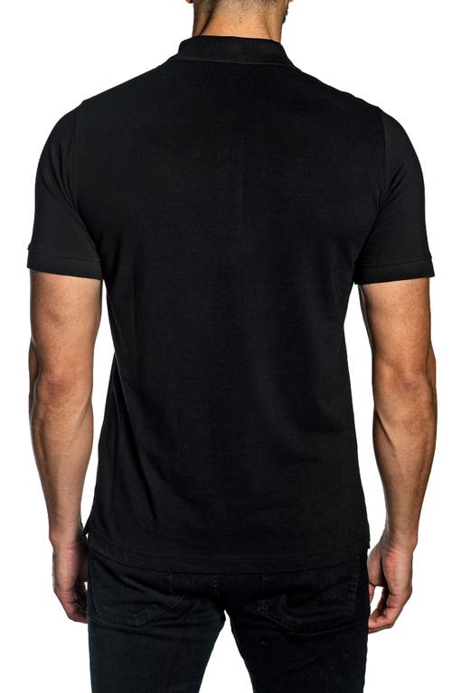 Jared Lang X Nft New World Monks Embroidered Polo In Black