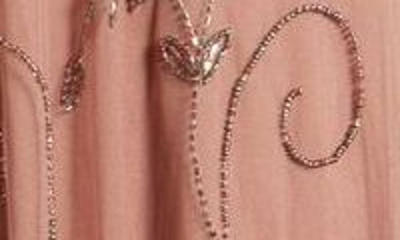 Pisarro Nights Beaded Mesh Gown With Jacket In New Mauve