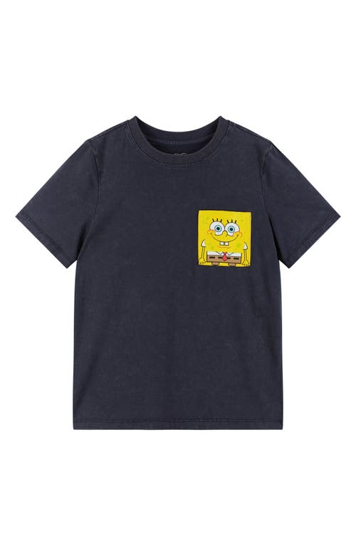 Andy & Evan Boys' Spongebob Squarepants X Fun Spongbob Pocket Tee - Big Kid In Navy