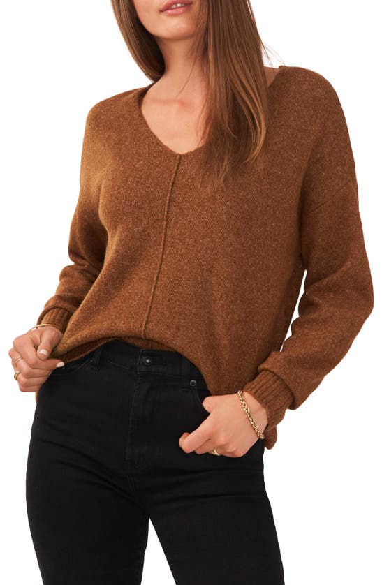 Vince Camuto Cozy Seam Sweater In Toasted