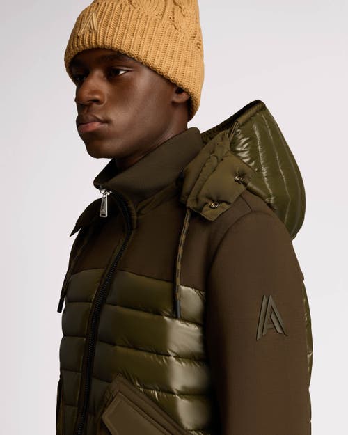 Alpenhaus Nimbus Lightweight Mixed Media Hybrid Bomber Jacket In Olive