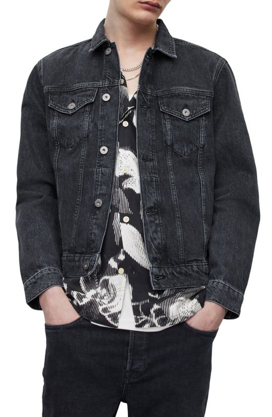 Allsaints Monza Denim Jacket In Washed Black ModeSens